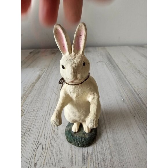 Vintage bunny rabbit Easter decor standing unique shabby chic vintage style deco - Picture 2 of 8